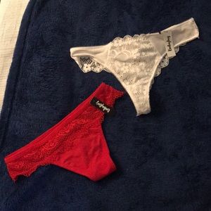 2 pack Lace Bootybag Thongs